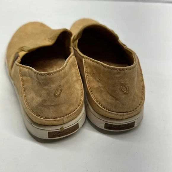 Olukai Pehuea Shoes Sneakers Canvas Slip On Drop Heel Tan Brown Women's Size 6.5 - Picture 4 of 8